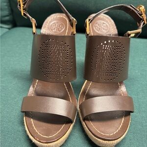 Tory Burch Dark Brown Leather Sandals
